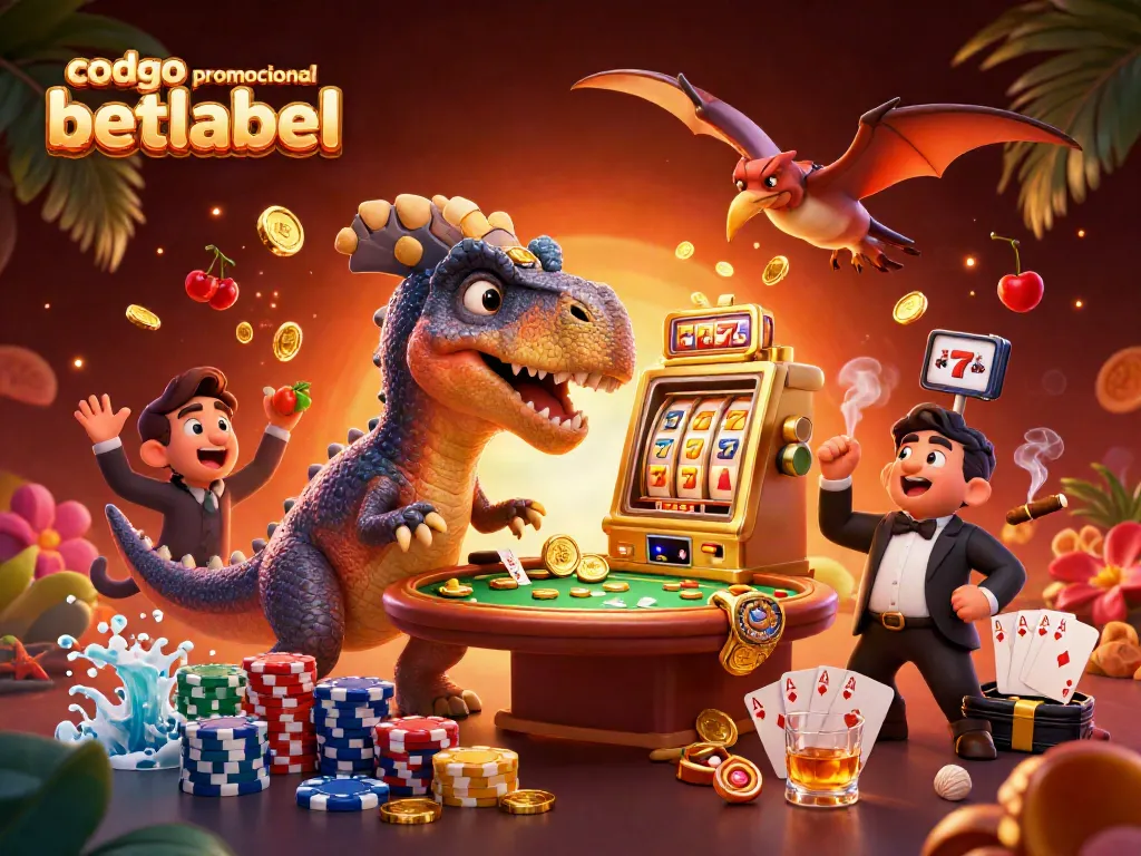 Unlock bonuses with codigo promocional betlabel amidst a vibrant casino scene filled with fun elements.
